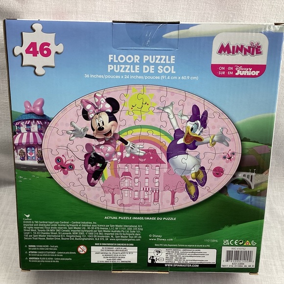 MINNIE MOUSE 46 PIECES FLOOR PUZZLE BY DISNEY SIZE:36” X 24” PINK AND MULTI - Picture 2 of 14
